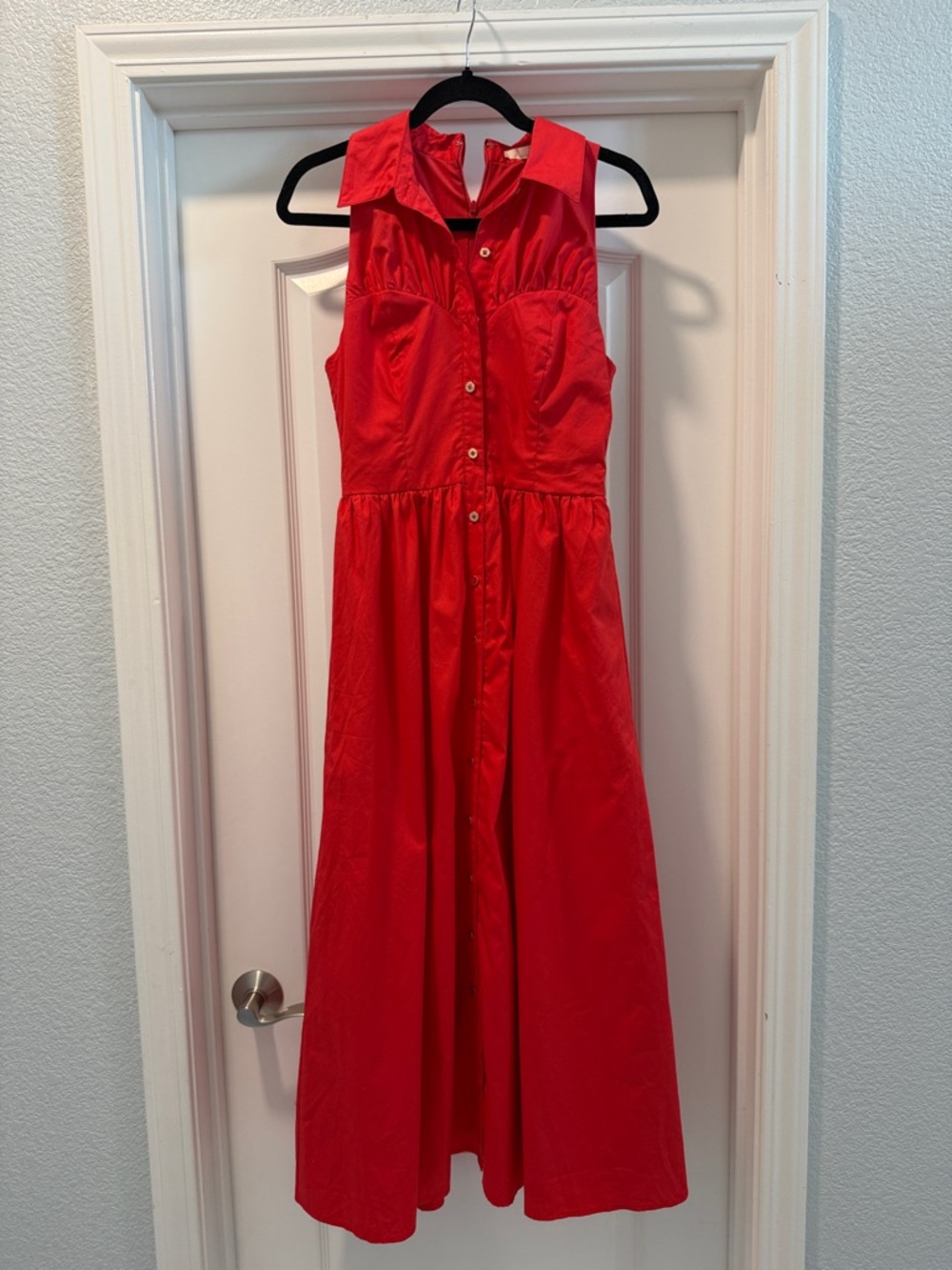 Hutch Vivian Red Sleeveless Button-Front Maxi Dress